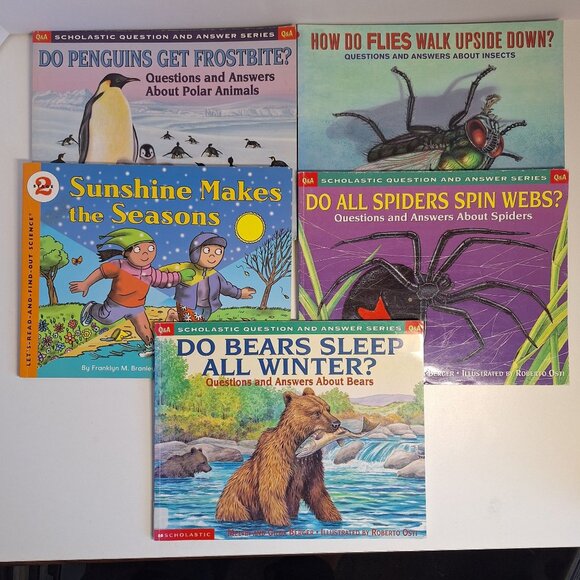 Scholastic Other - 5 Scholastic Questions Answer Series Q&A Book Animals Seasons Insects Science
